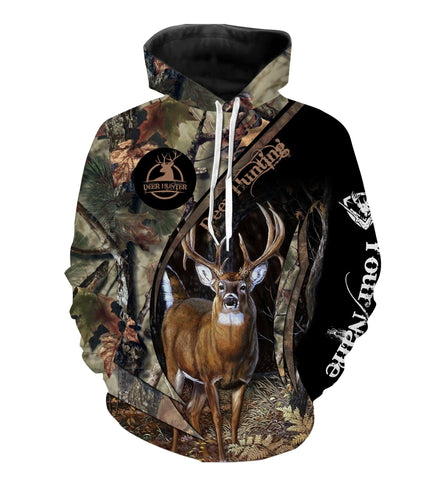 Maxcorners Beautiful White-tailed Deer Hunting Customize Name 3D Shirts