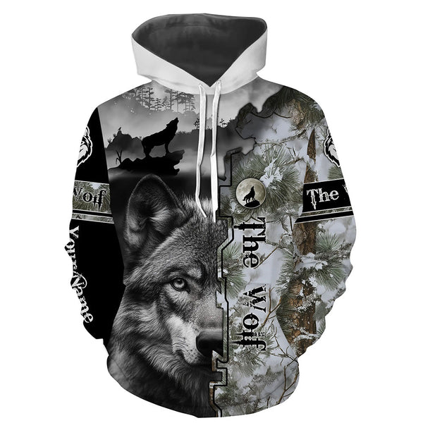 Maxcorners The Wolf Winter Camo Predators Hunting Customize Name 3D All Over Printed Shirts Personalized gifts LM2608