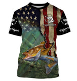 Maxcorners Walleye Fishing American Flag Patriotic Customize Name 3D Shirts