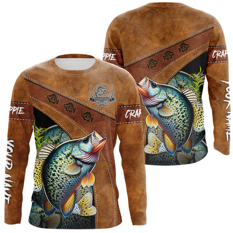 Maxcorners Crappie fishing UV protection custom name fishing shirts, performance shirts for men MT2108