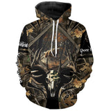 Maxcorners Deer Hunting Skull Camo Reaper Customize Name 3D All Over Printed Shirts Personalized gift LM2608