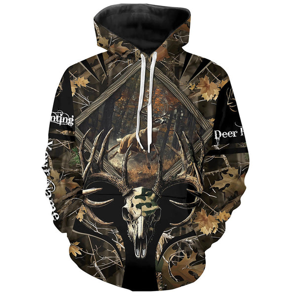 Maxcorners Deer Hunting Skull Camo Reaper Customize Name 3D All Over Printed Shirts Personalized gift LM2608
