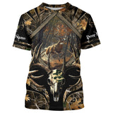 Maxcorners Deer Hunting Skull Camo Reaper Customize Name 3D All Over Printed Shirts Personalized gift LM2608