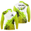 Maxcorners Green Grunge Bowling Jersey Customized Name, Team Name 3D Shirt Unisex
