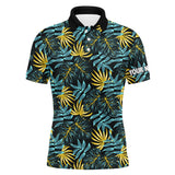 MaxCorners Golfs Tropical Pattern Customized Name 3D Polo Shirt For Men