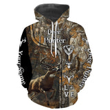 Maxcorners Deer Hunter big game hunting camo Custom Name 3D All over print hunting shirts LM2608