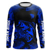 Maxcorners Largemouth Bass fishing jersey Custom UV protection Long sleeve bass fishing tournament shirts | Blue LM0201