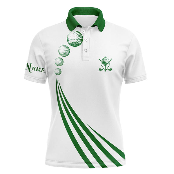 Maxcorner Customized Name Golf Green And White 3D Polo Shirt