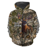 Maxcorners Custom Name Deer Hunting Camo Hunting Clothes Skull 3D All Over Printed Clothes