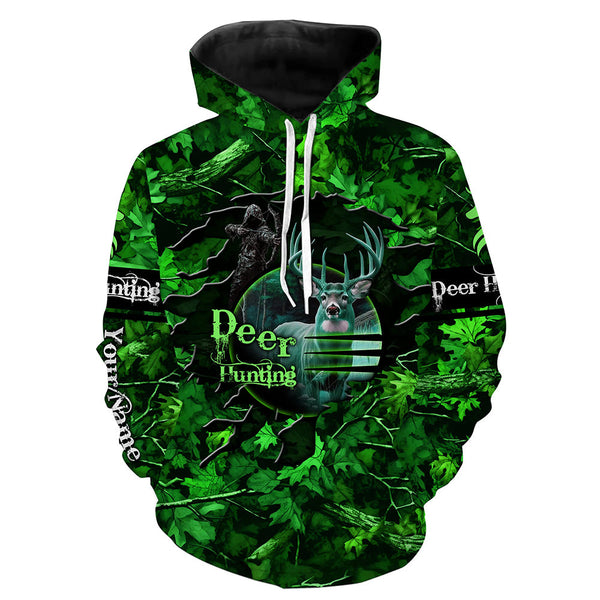 Maxcorners Country Girl Deer hunting green camo Custom Name all over printed shirts, Hunting gift for hunter girl LM2608