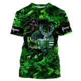 Maxcorners Country Girl Deer hunting green camo Custom Name all over printed shirts, Hunting gift for hunter girl LM2608