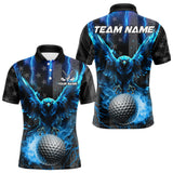 Maxcorners Black American flag Men golf polo shirts Custom blue lightning thunder Eagle patriotic team Golf top MT1511