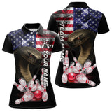 Maxcorners Smoke American Flag Cobra Snake Bowling Shirts for Men Custom patriotic Team Bowling jerseys LM2007