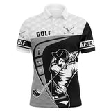 Maxcorner Customized Name Golf Black & White 3D Polo Shirt