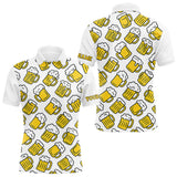 Maxcorners Funny Yellow beer pattern Mens golf polo shirts custom fun golf shirts, cool golf gifts MT2407