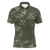Maxcorners Green Camo Mens Golf Polo Shirts Custom golf attire for men, personalized golfer gifts