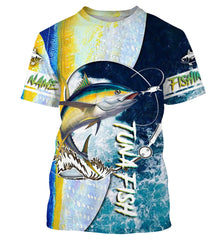 Maxcorners Tuna fishing Saltwater Fish ocean camo UV protection customize name fishing shirts  LM2408