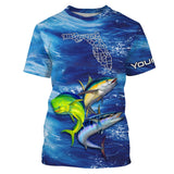 Maxcorners Custom Name Mahi Mahi, Wahoo, Tuna Florida Fishing 3D Shirts