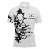 Maxcorner Customized Name Golf Skull 3D Polo Shirt