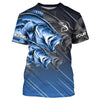 Maxcorners Blue Largemouth Bass fishing Long Sleeve Performance Fishing Shirt custom Bass fishing jersey for team MT2108