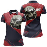 Maxcorners Personalized Red and navy Skull Bowling Shirts, Bowling team League Jerseys