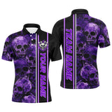 Maxcorners Personalized Skull Bowling Shirt Custom Team's Name Bowler Jerseys | Purple