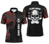 Maxcorners Red Camo Black Skull Bowling Team Customized Name And Team Name 3D Shirt