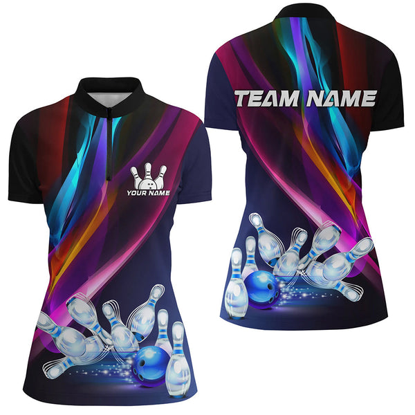 Maxcorners Skull Bowling Shirt Personalized Bowling Team League Skull Polo Shirt