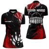 Maxcorners Black And Red Mens Bowling Shirts Custom Retro Bowling Ball And Pins Bowling Team League Jerseys