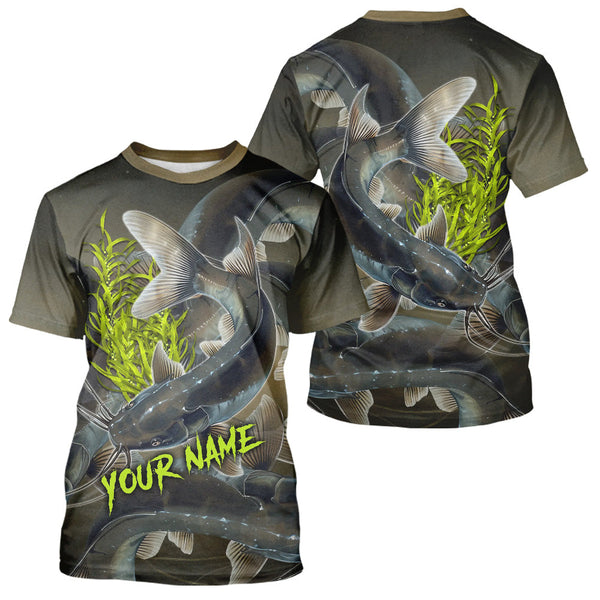 Maxcorners Personalized Catfish Fishing jerseys, Catfish scales long sleeve fishing shirts uv protection MT2108