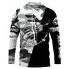 Maxcorners Ice fishing walleye winter camo Custom name Long sleeve, Long Sleeve Hooded LM0201