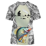 Maxcorners Personalized Winter camo Crappie Ice Fishing Shirts Custom Team Crappie Long Sleeve Fishing Jersey MT2108