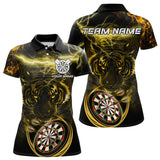 Maxcorners Personalized Yellow Lightning Thunder Storm Tiger Darts Shirts For Men Custom Dart Team Jerseys