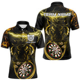 Maxcorners Personalized Yellow Lightning Thunder Storm Tiger Darts Shirts For Men Custom Dart Team Jerseys