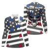 Maxcorners Gray and White American Flag Eagle Golf Polo shirt for Men Custom patriotic team golf outfit for men