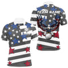 Maxcorners Gray and White American Flag Eagle Golf Polo shirt for Men Custom patriotic team golf outfit for men