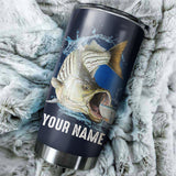 Maxcorners Customize Name Beautiful Striped Bass Fishing Tumbler