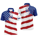 Maxcorners Golf American Flag Golf Clubs Patriotic Customized Name 3D Polo Shirt