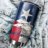 Maxcorners Texas Slam Redfish Puppy Drum Stainless Steel Fishing Tumbler Customize Name