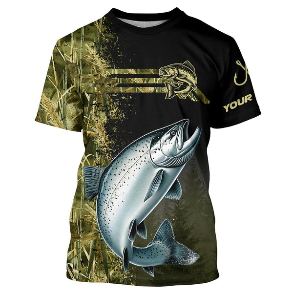 Maxcorners Salmon fishing camouflage Custom performance long sleeve Fishing Shirts, Salmon Fishing jerseys MT2108