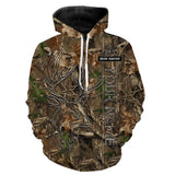 Maxcorners Deer Hunting tree camo Customize Name 3D All Over Printed Shirts Personalized Hunting gifts LM2608