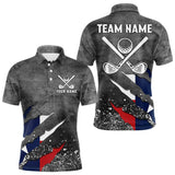 Maxcorners Gray Grunge Texas Flag Mens golf polo shirts Custom patriotic Golf attire for men LM0409