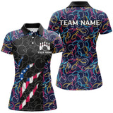 Maxcorners Personalized Bowling Camo American Flag Bowling Team Shirts, Patriotic Bowler Outfits