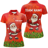 Maxcorners Personalized Funny Santa Christmas Bowling Shirts, Christmas Bowling Shirts Team Uniform | Red