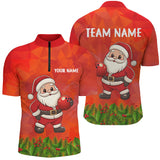 Maxcorners Personalized Funny Santa Christmas Bowling Shirts, Christmas Bowling Shirts Team Uniform | Red