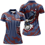 Maxcorners American Flag Eagle Golf Ball Mens Golf Polo Shirts Custom Patriotic Mens Golf Tops, Golfing Gifts