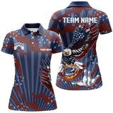 Maxcorners Personalized American Flag Eagle Bowling Shirts Custom Patriotic Bowling Team Jerseys