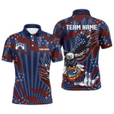 Maxcorners Personalized American Flag Eagle Bowling Shirts Custom Patriotic Bowling Team Jerseys