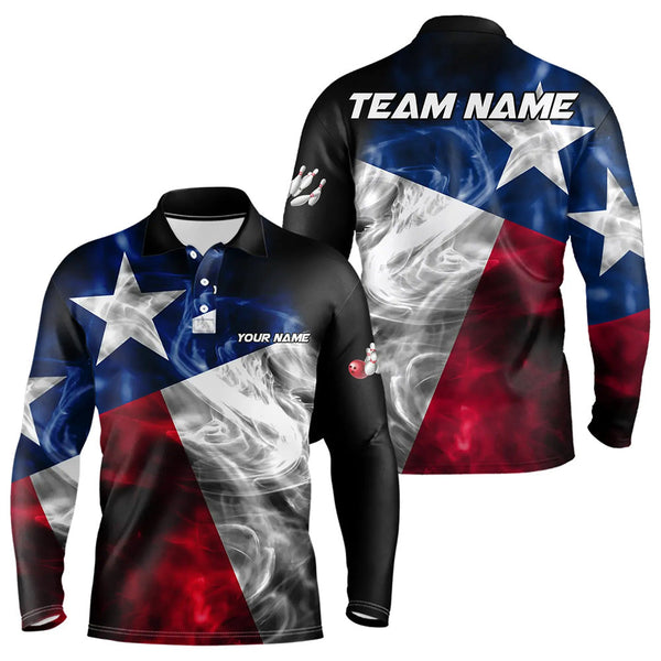 Maxcorners Smoke Texas Flag Black Bowling Polo, Quarter Zip Shirt For Men & Women Custom Patriotic Team Bowling Jersey Nqs9631
Regular Price$39.99