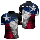 Maxcorners Smoke Texas Flag Black Bowling Polo, Quarter Zip Shirt For Men & Women Custom Patriotic Team Bowling Jersey Nqs9631
Regular Price$39.99